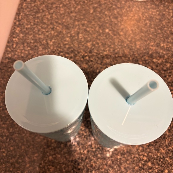 2 Starbucks Holiday 2024 Icey Blue Mottled Luster 18 Oz Glass Cold Cup Tumblers - Picture 3 of 8